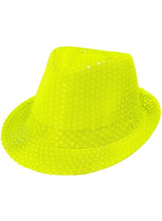 Neon gele Fedora hoedje