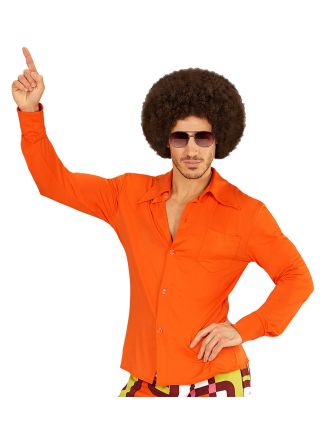 Heren blouse 70's style oranje