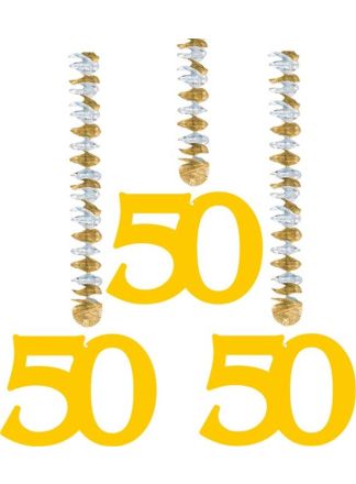 50 jaar hanger goud 3stuks