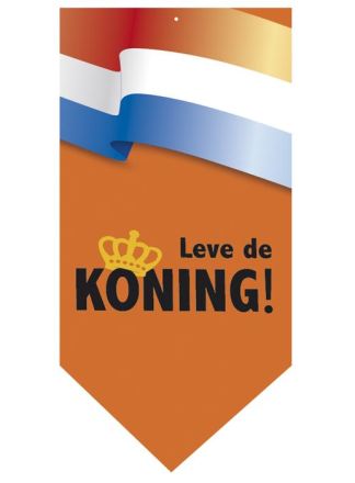 Banier van papier ""LEVE DE KONING"" 25x50cm.