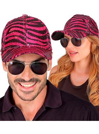 Animal Zebra Pink pailletten cap