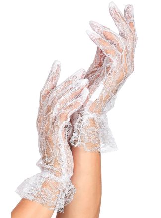 Witte kanten Handschoenen vingerloos
