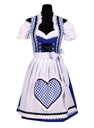 Dirndl jurk 2dlg. blauw-wit OP=OP
