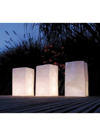 Wit lichtzakjes blanco 26x15cm. 5stuks