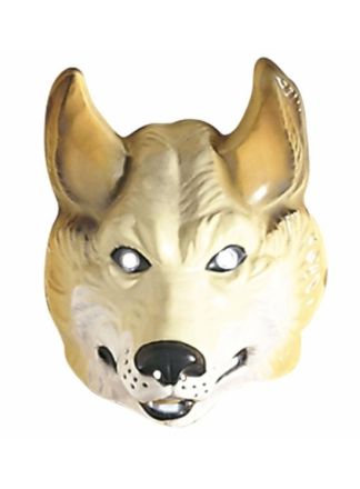 Masker wolf groot      plastic