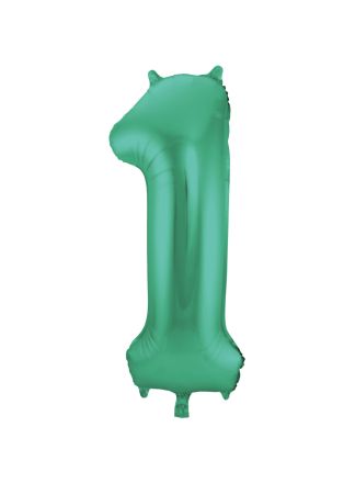 Folieballon cijfer 1 mat groen 86cm (excl Helium)