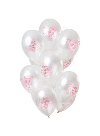 Ballonnen 'Love is in the air' Metallic 30cm 12st.