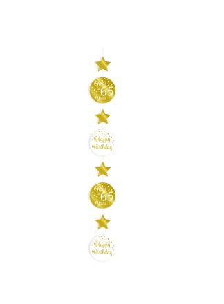 1 hanging decoration gold/white 65jaar