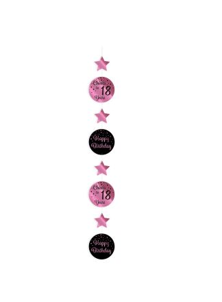 1 hanging decoration 120cm rose/black 18jaar