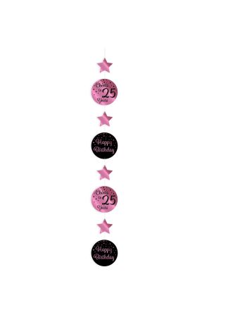 1 hanging decoration 120cm rose/black 25jaar
