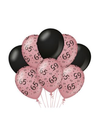 Balloons 65 Rose/Black 8stuks