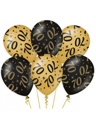 6 Ballonnen Classy (30xcm.) 70 jaar