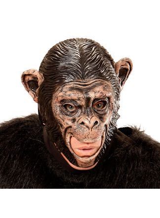 Rubber masker chimpansee open mond