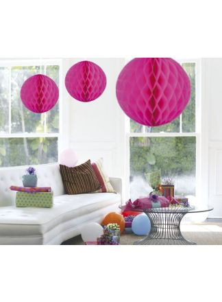 Honeycomb bal magenta pink 50cm.