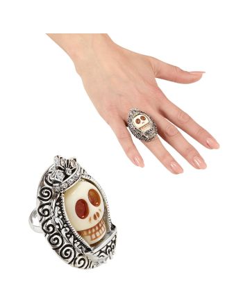 Halloween doodskop ring verstelbaar