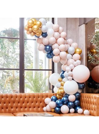Luxe marmer-marine-gouden ballonnen kit (200 ballonnen).