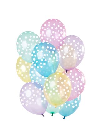 Ballonnen Pastel Transparant 30cm. 12 stuks