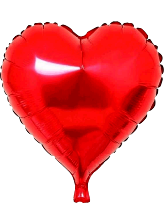 Folie ballon hart rood 46x49cm (excl helium)