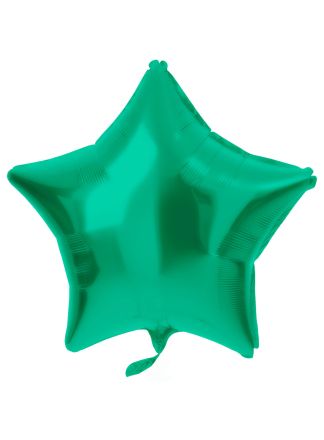 Folieballon ster mat groen 48cm. (excl helium).