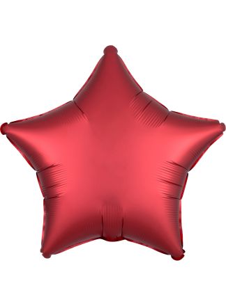 Folie ballon ster mat rood 48cm. (excl helium).