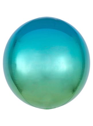 Ombre Orbz Blue-Green Foil Balloon 38cm. (excl helium).