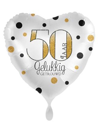 Folieballon 50jaar Getrouwd 43cm. (excl helium)