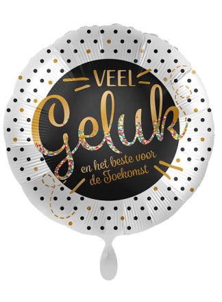 Folieballon Veel Geluk43cm. (excl helium).