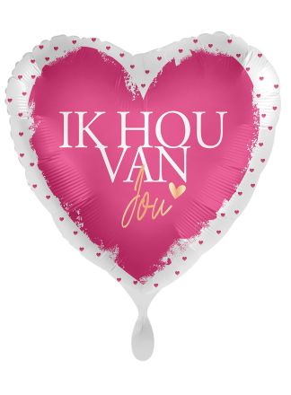Folieballon hart Ik Hou Van Jou 43cm. (excl.helium)