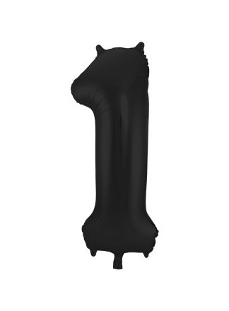 Folieballon cijfer 1 zwart 86cm (excl Helium)