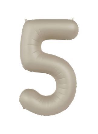 Folieballon cijfer 5 creme 86cm (excl Helium)