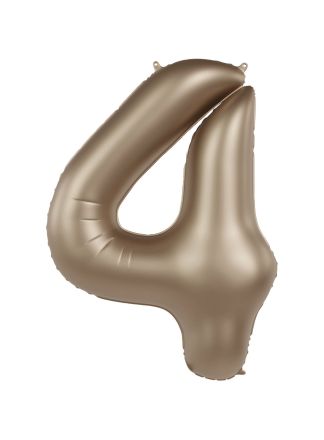 Folieballon cijfer 4 Starlight Gold 86cm (excl Helium)