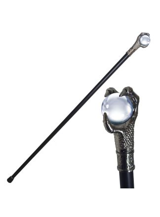 Luxe wandelstok zilveren bal 93cm.