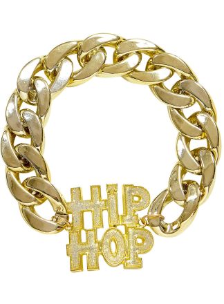 Gouden armband met tekst: HIPHOP