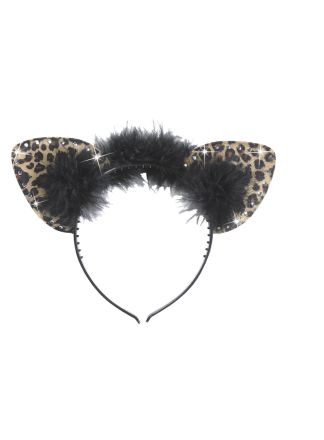Diadeem met katten leopard oren