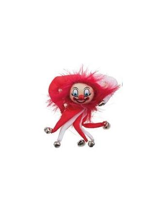 Rood-witte clown broche
