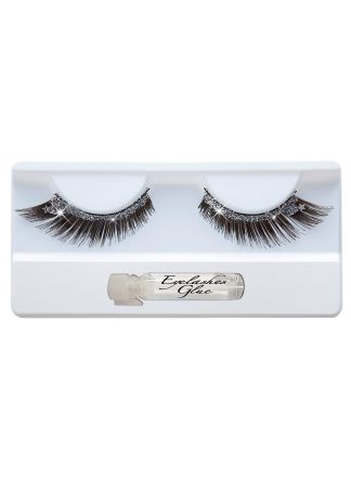 Wimpers zwart met lijm glitter