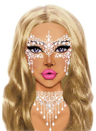 Masquerade face jewels sticker clear