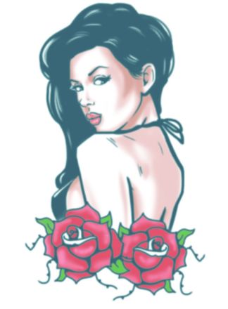 Nep Tattoo FX Rose Pin Up
