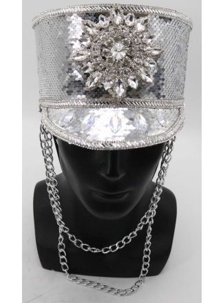 Pailletten Militaire pet zilver (maat 59)