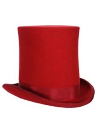 Extra hoge hoed rood