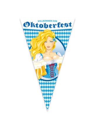 Oktoberfest Bierpullen punttvlag 90x150cm.