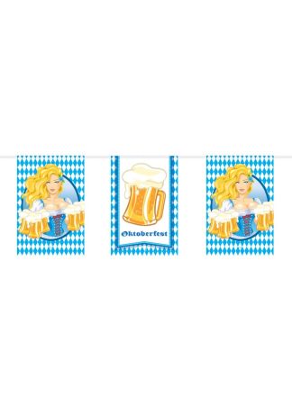 Oktoberfest Bierpullen Vlaggenlijn Vierkant 10mtr.