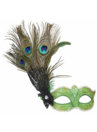 Groen Venetiaans masker peacock