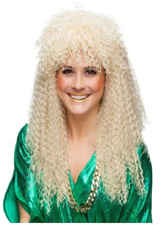 Blonde 80's damespruik wafellook