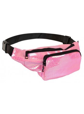 Heuptasje slangeleer print roze