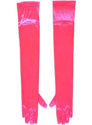 Gala handschoenen satijn pink 60cm.