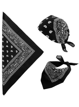 Zwarte bandana 55x55cm.