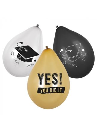 6 Latex ballonnen Graduation 3 kleuren dubbelzijdig