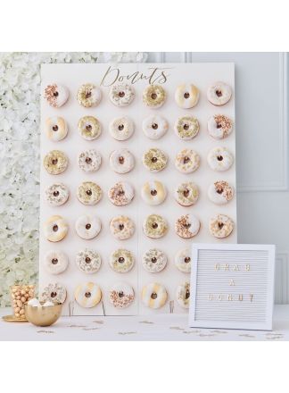 Grote wit-goud donut muur 84x64cm.