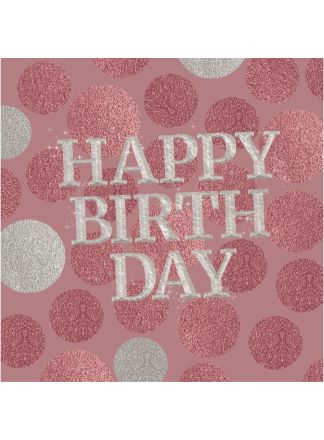 Servetten Pink Birthday 33x33cm 20stuks